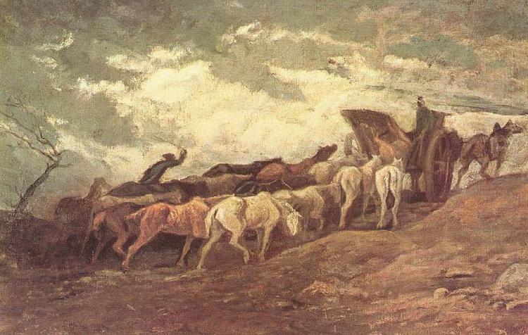 Honore Daumier Pferdezug